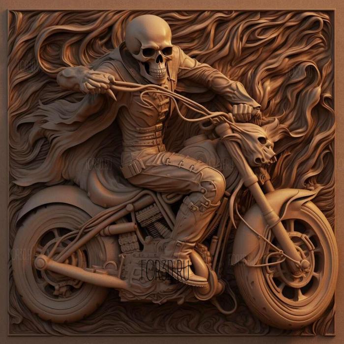 Ghost Rider 1 stl model for CNC